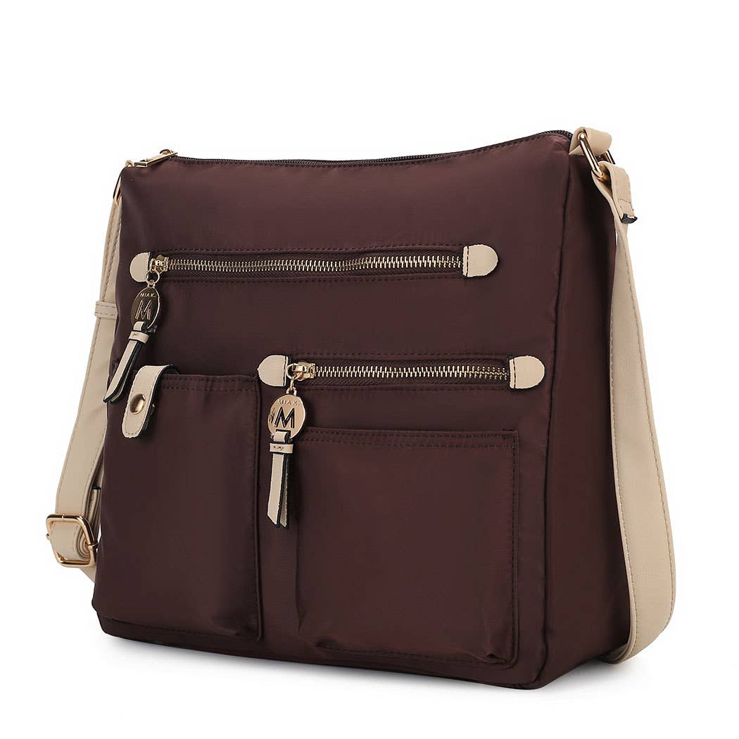 MKF Collection - Wholesale Shoulder Bag - Women's - Serena Color-Block Nylon Women Shoulder Handbag by Mia K3