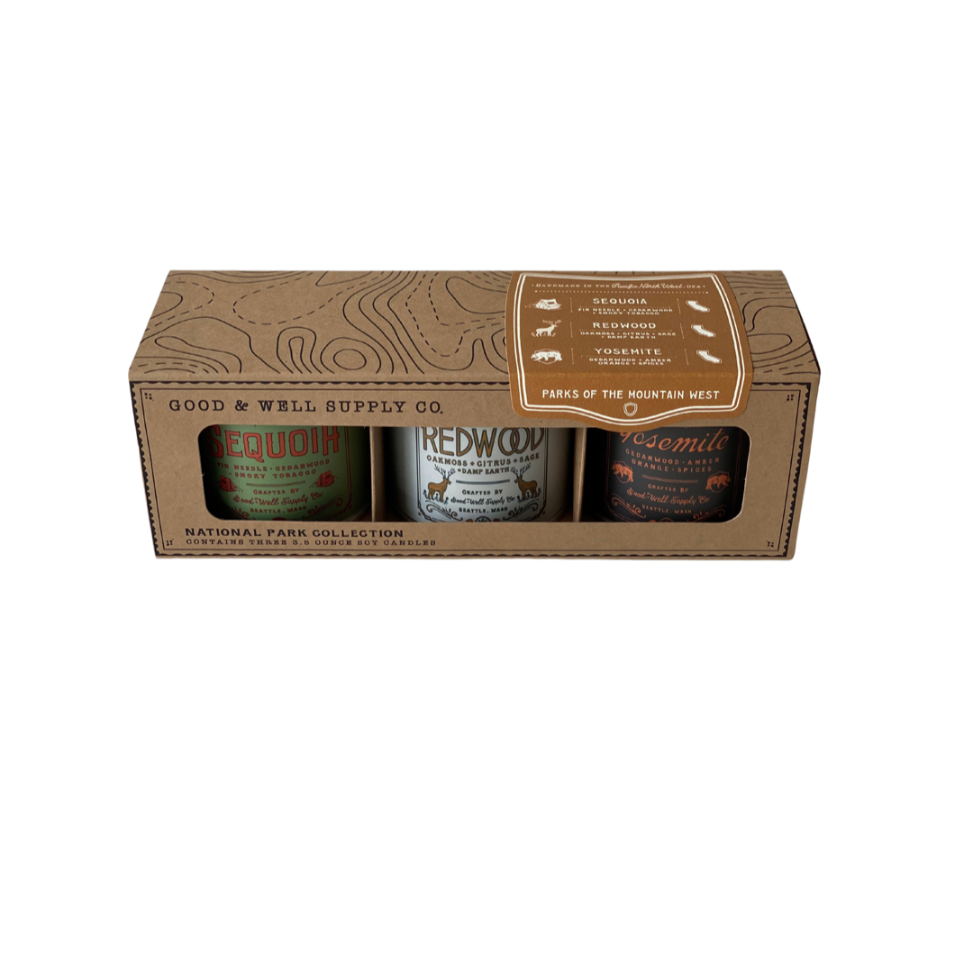 Good & Well Supply Co. - Wholesale Travel Candles - National Parks of the Mountain West Mini Candle Gift Set7