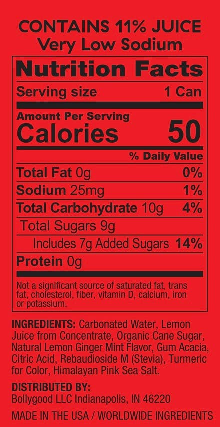 Bollygood - Wholesale Soda/Carbonated Drink - Lemon Ginger Mint (12-pack)1