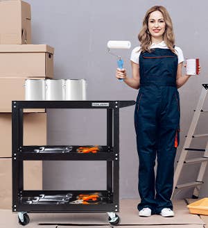 HOMYCASA DESIGN INC - Wholesale Free Standing Shelf - 3-Tier Tool Cart Assembled 30x14.2x30.3in 16lb4