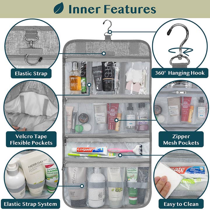 Pavilia - Wholesale Toiletry Bag - Unisex - Rollout Hanging Toiletry Organizer Bag25