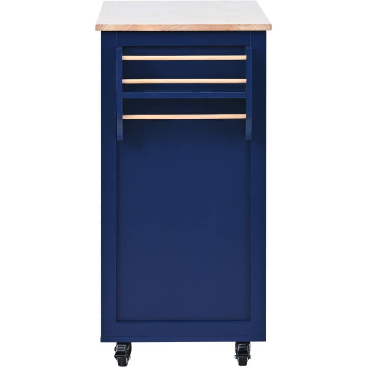 39F Inc. - Wholesale Kitchen Storage/Organizer - 53" Dark Blue Kitchen Island Cart with 8 Drawers & Wood 12