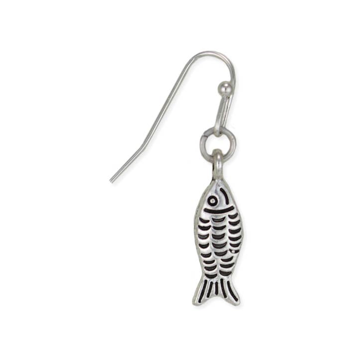 ZAD - Venta al por mayor Pendientes colgantes - Pendientes de Pez Plateado Little Kipper1