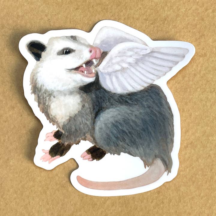 Amy Rose Moore Illustration - Wholesale Sticker - Possum with Wings #1 - Vinyl STICKER 0