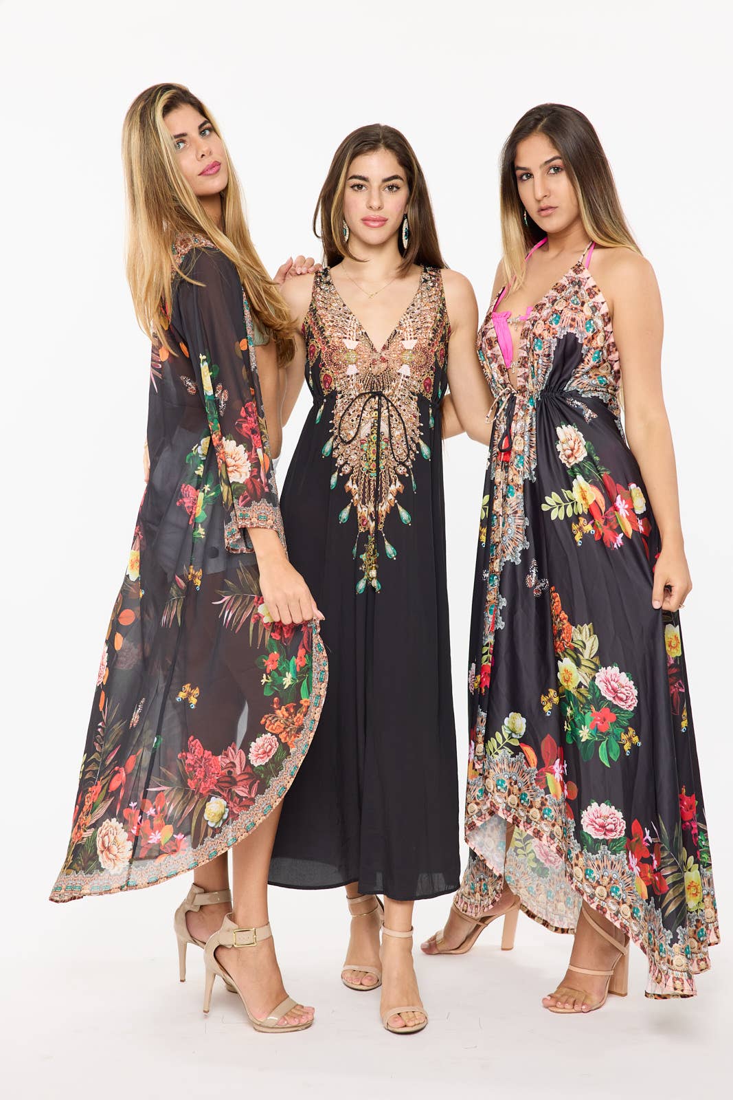 Ranee's - Wholesale Kimono - Women's - 684 black floral duster - BACK IN STOCK1