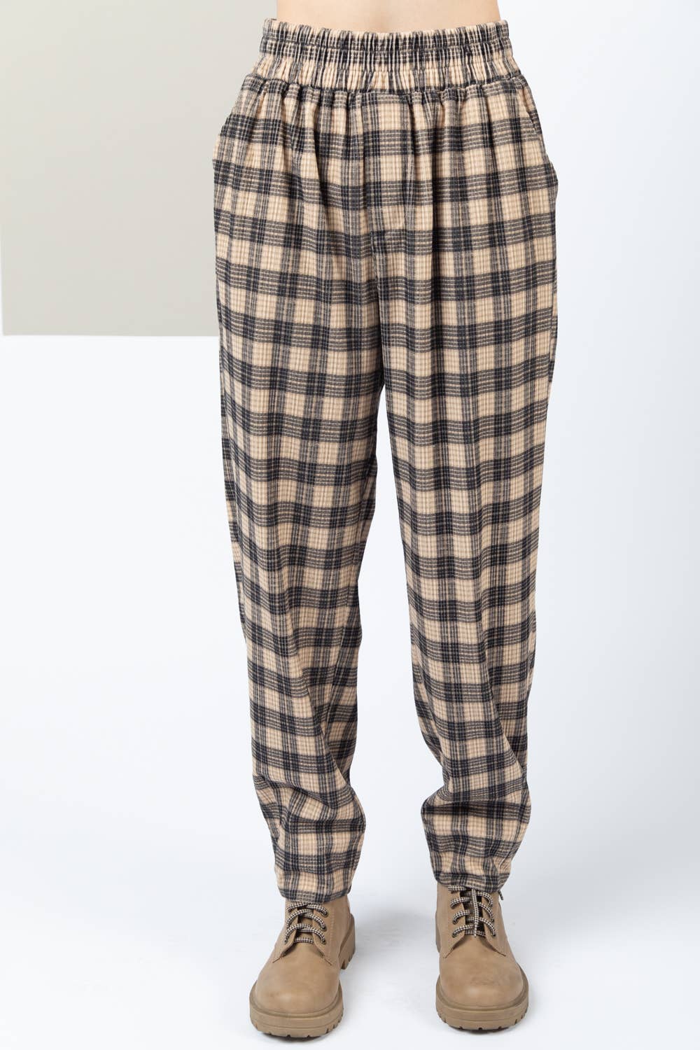 VERY J - Wholesale Pants - Women's - NP70310-Corduroy Flannel Plaid Cozy Comfy Pants10