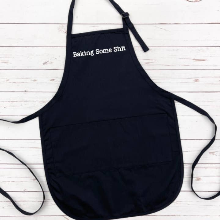Tablier Baking Some Shit Black, Tablier, Tablier drôle, Tablier personnalisé, Tablier de boulanger Tablier de chef, Tablier fantaisie, Lin, Tablier de cuisine pour la vente par Brandi Dai Designs