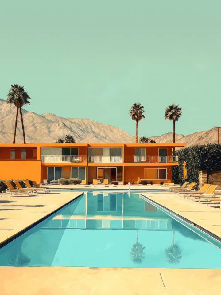 Acrylic Glass Artwork - Villa California 05 (11 x 14 in) for wholesale by Hartman A.I.