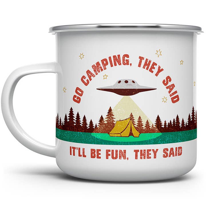 Go Camping They Said Funny Alien UFO Campfire Mug for wholesale by Loftipop