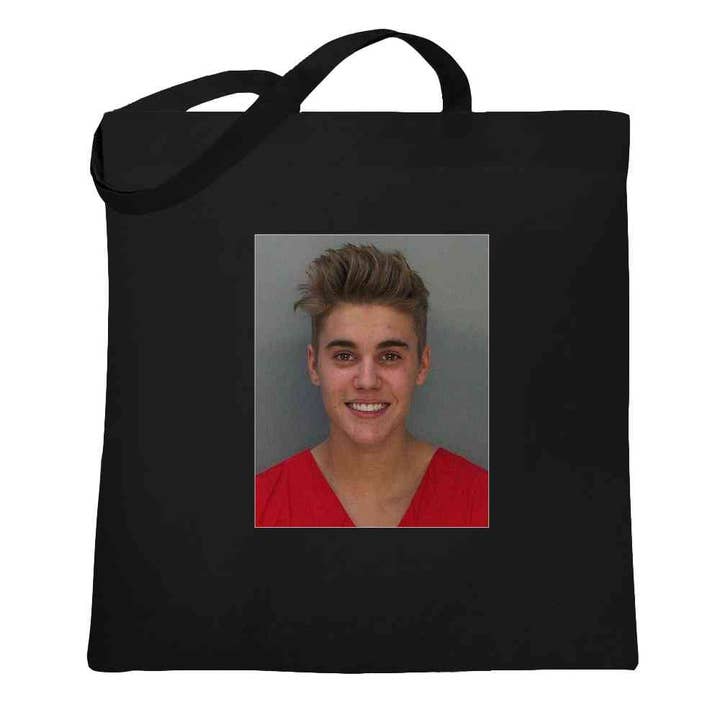 Pop Threads - Wholesale Tote Bag - Unisex - Jail Is Not A Cool Place To Be Celebrity Mugshot Tote Bag