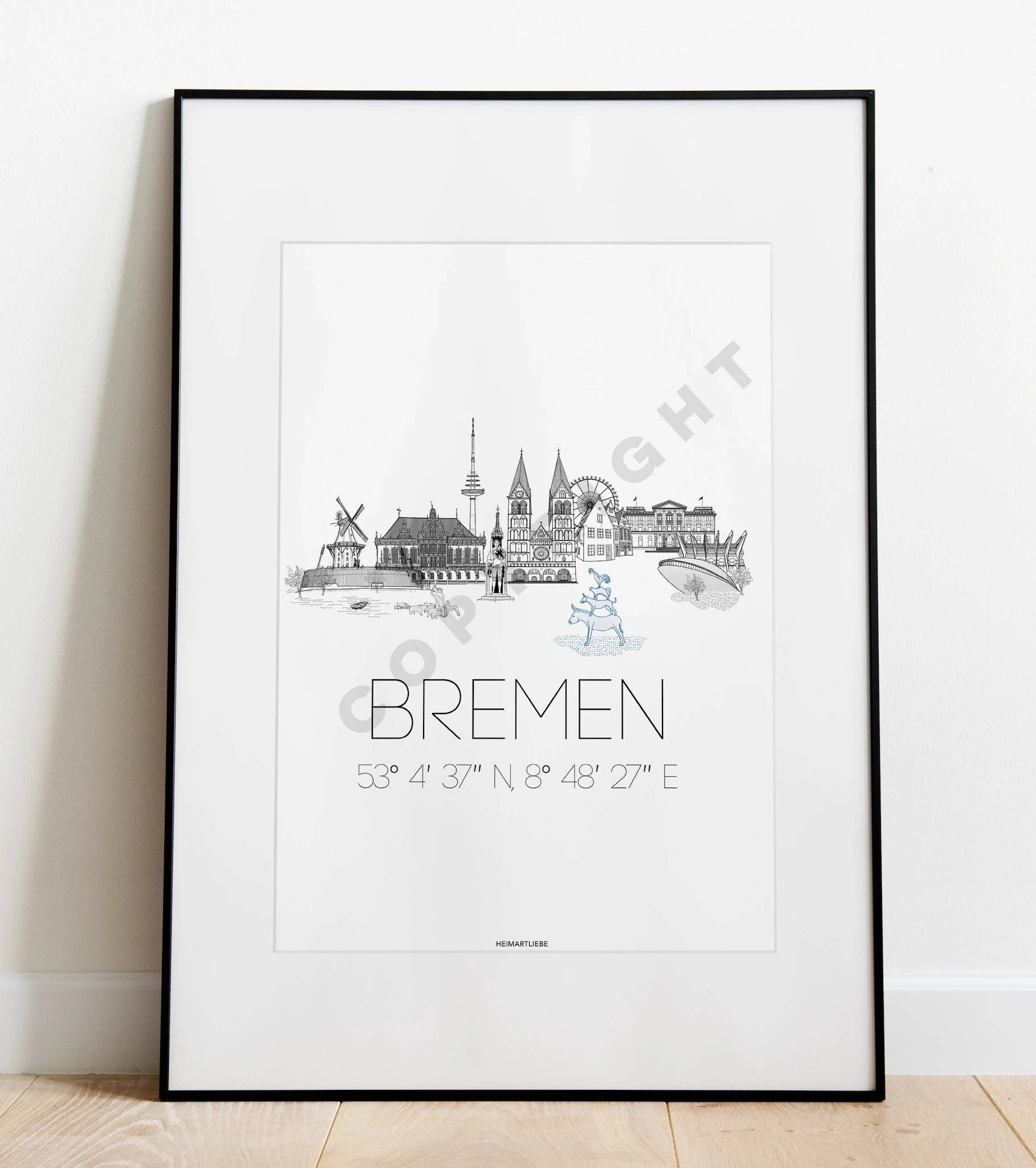 HEIMARTLIEBE® - Wholesale Art Print - PRINT - SKYLINE BREMEN1
