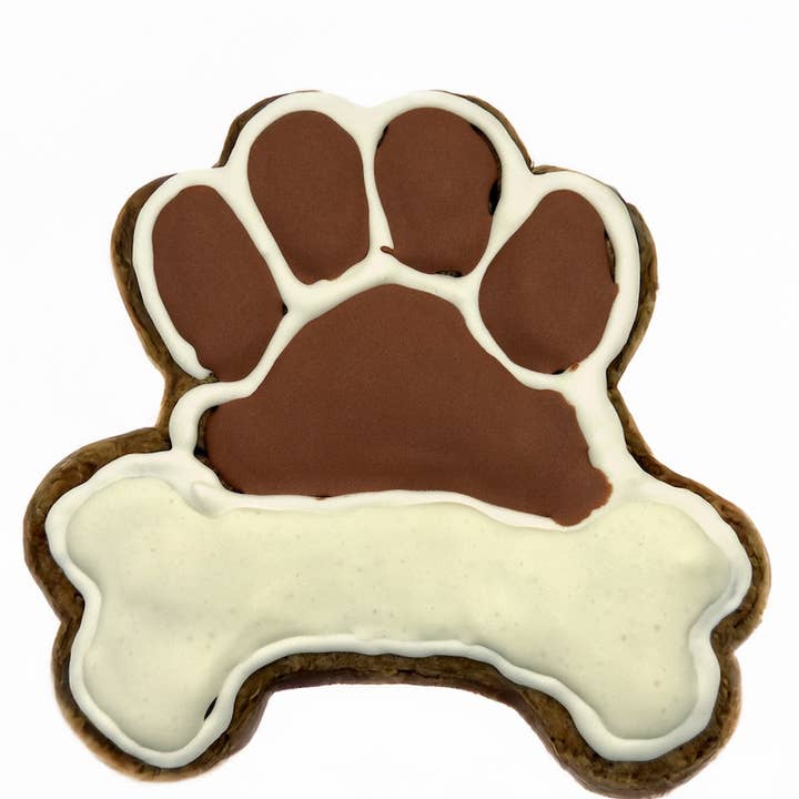 Original Paw Over Bone Organic Dog Cookie for wholesale by Pupcakes and Pawstries Barkery