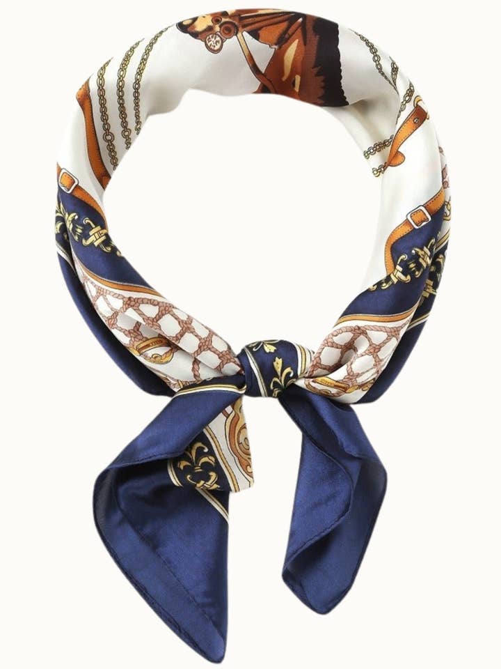 ”So Silky” Satin halsduk, Mångsidig, Marinblå för wholesale av Olive & Pique