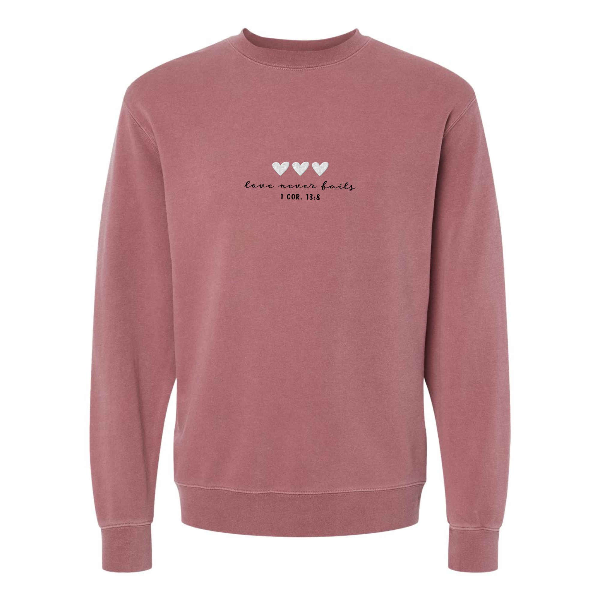 Scripted Pearl - Vente Sweat-shirt à imprimés – femme - Sweat-shirt Love Never Fails avec cœur brodé pour la Saint-Valentin8