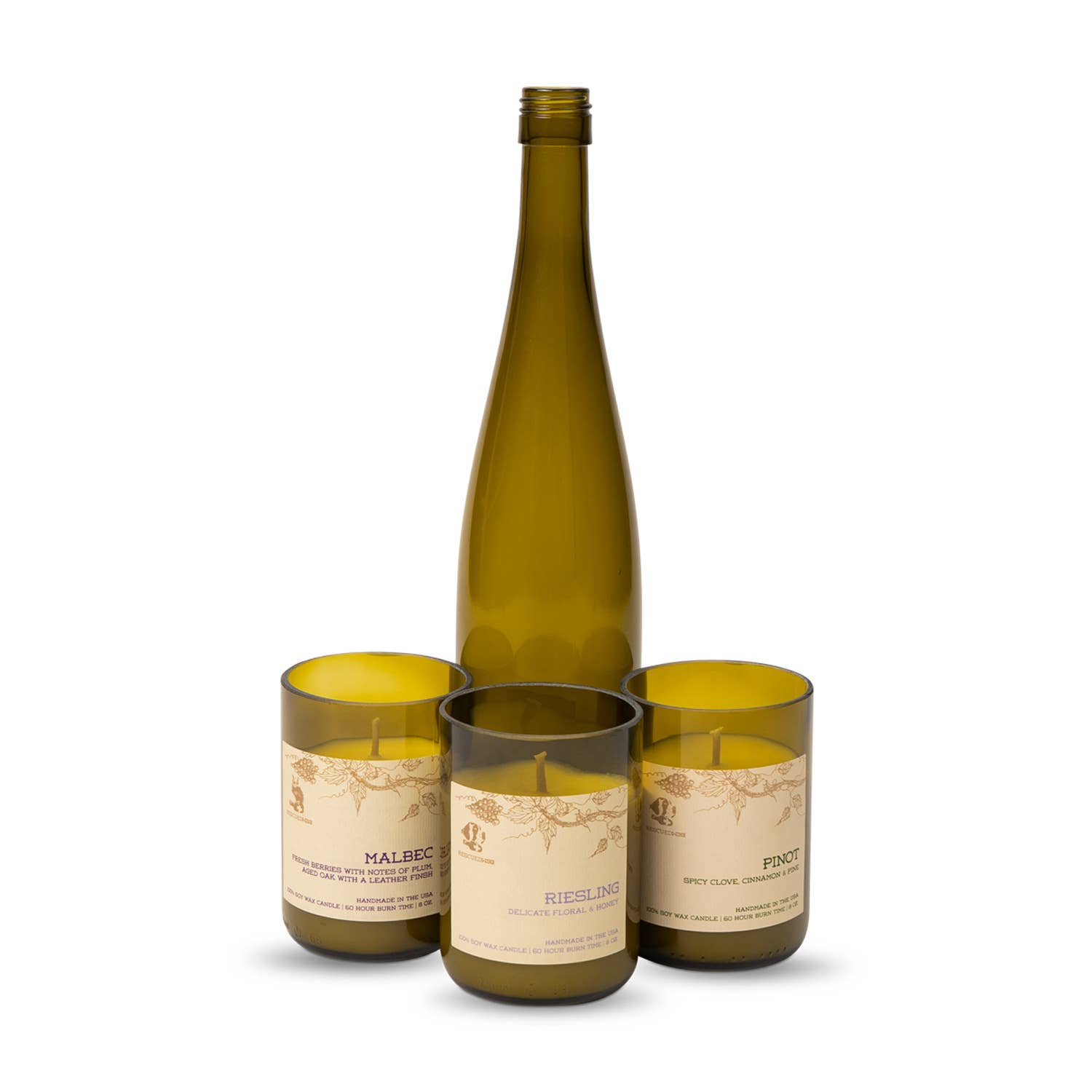 Rescued Wine Candles - Venta al por mayor Velas en tarros - Vela de soja Wine Country - Balance - Regalos para mujeres3