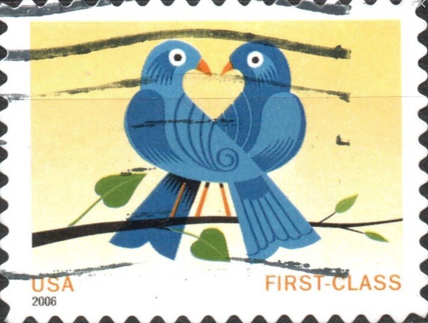 Postage Stamp Jewelry - Wholesale Dangle Earrings - 2006 Love Birds - USA Stamp - Postage stamp jewelry - Postage Stamp Earrings - French clip earrings in antique bronze finish4