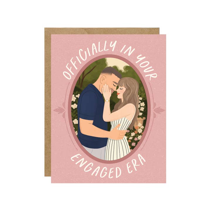 Simple Whimsy - Wholesale Engagement Card - Officially In Your Engaged Era - Secret Garden Love Card