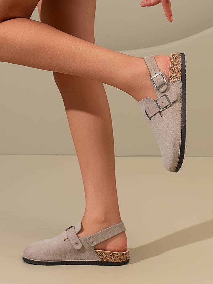 C'M PARIS - Wholesale Sandals - Women's - Back Strap Clog Sandal with Double Buckle 215711