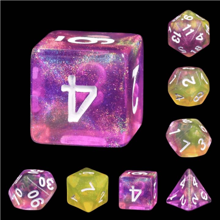 Lemon Jelly RPG Dice Set for wholesale by Foam Brain Games