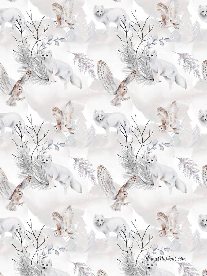 Ninnys rispapir A3 - Winter Fox for engroshandel hos Ninnys Napkins