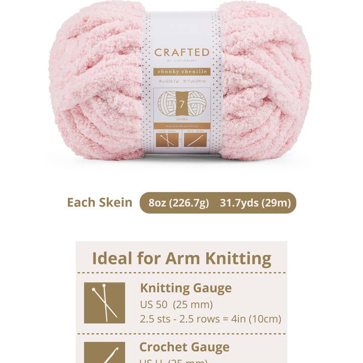 Crafted by Catherine - Wholesale Yarn - Chunky Chenill Yarn | 8oz/227g | Jumbo #7 | Pack of 69