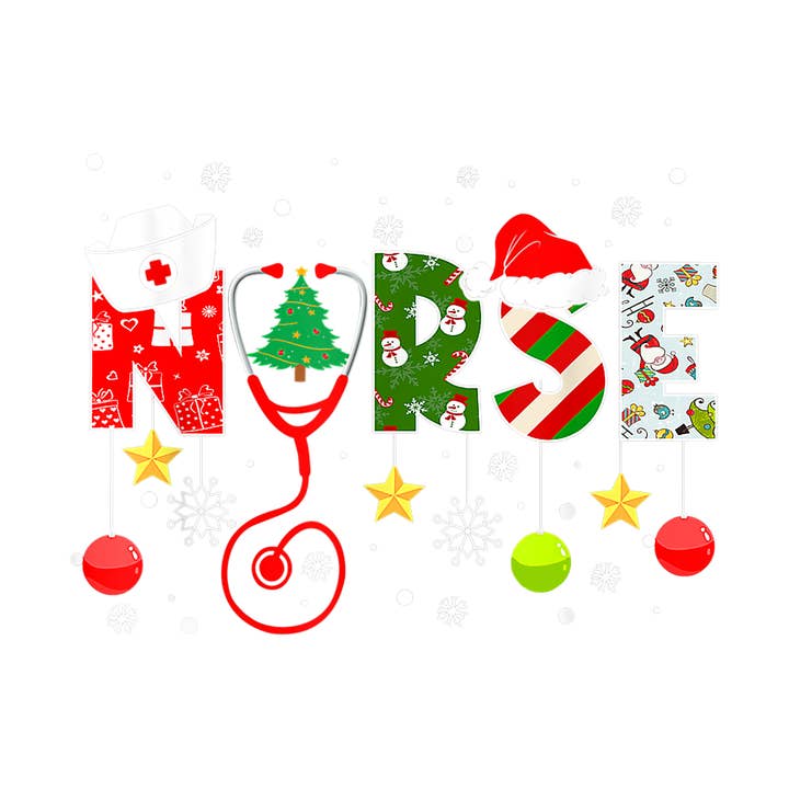 5Nurse Christmas DTF Print pour la vente par ROTD Crafter's Corner