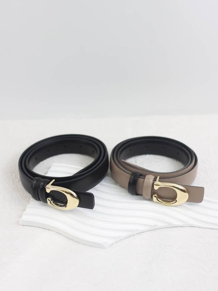 A2410DJN51185 - Snygga läderbälten med guldfärgad spänne för wholesale av Esley Accessories