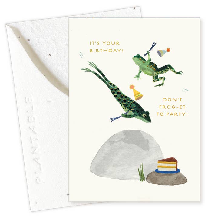 Seedlings - Wholesale Birthday Card - Party Frogs Sprout - Birthday Mini Greeting Card2