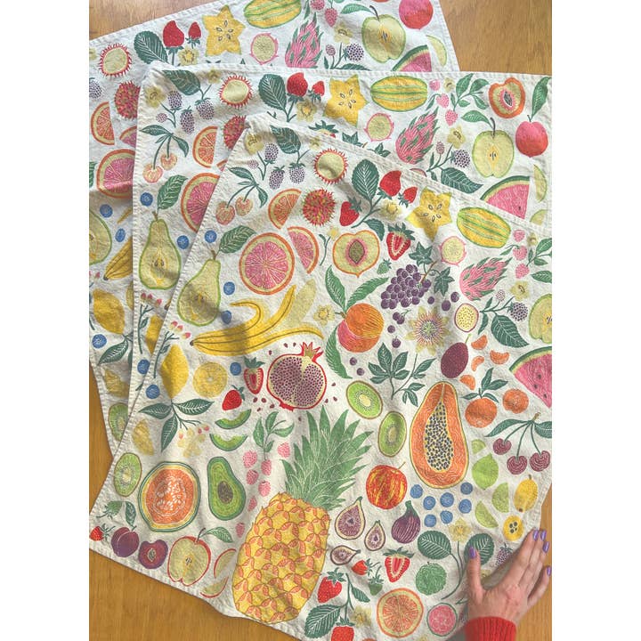 Lili Arnold – wholesale Tea towel – Organic Cotton Tea Towel - Fruit Basket15