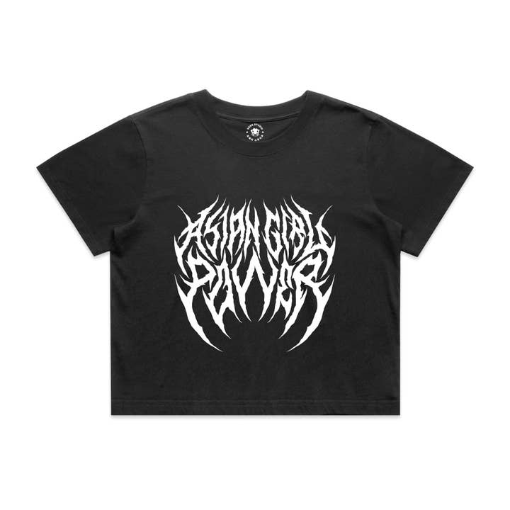 Asian Girl Power Metal Crop Tee for wholesale by Dokb Studio