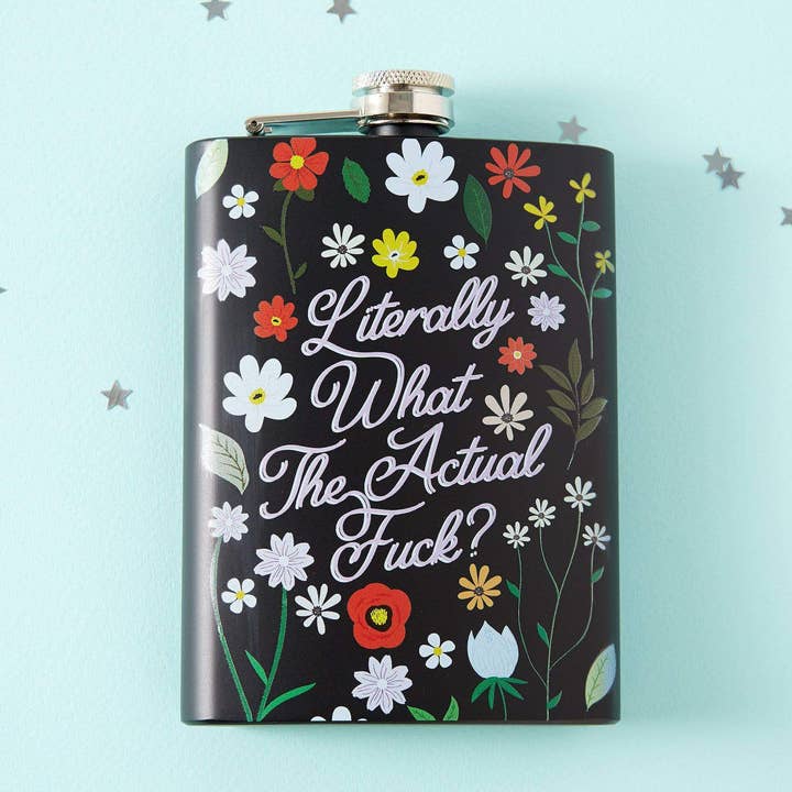 Literally What The Actual Fuck Hip Flask - Black for wholesale by Punky Pins