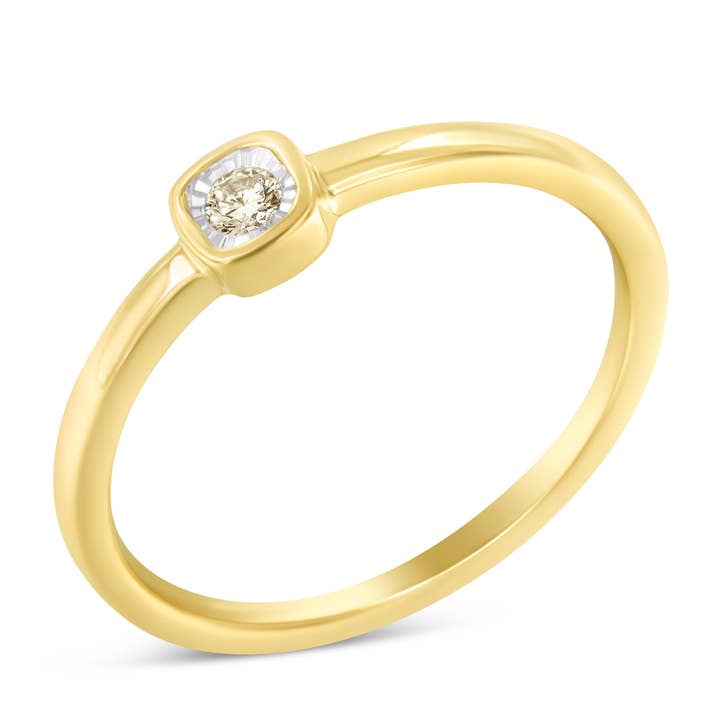 14K Gold Over Silver 1/20 Carat Diamond Fashion Promise Ring for wholesale by Infinite Jewels