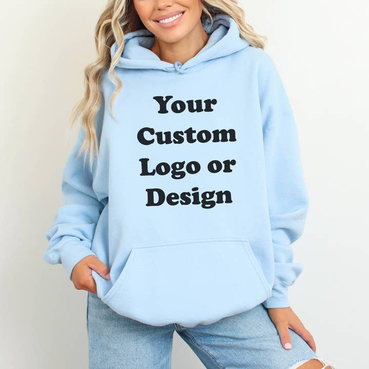 Hoodie-Sweatshirt mit individuellem Logo oder Design für den Großhandel von DaisyChainDesignCo