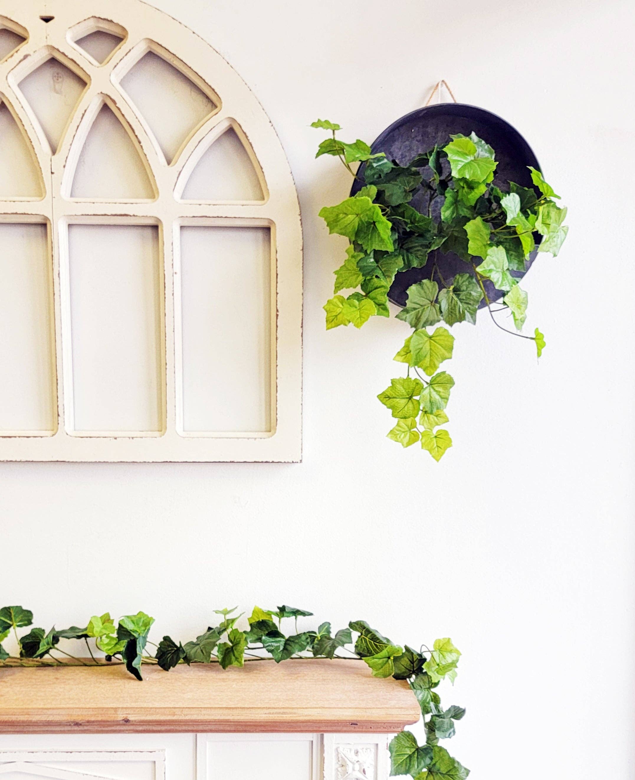 ES Essentials - Wholesale Artificial Flowers - Grape Leaf Real Touch Garland Green 6'3