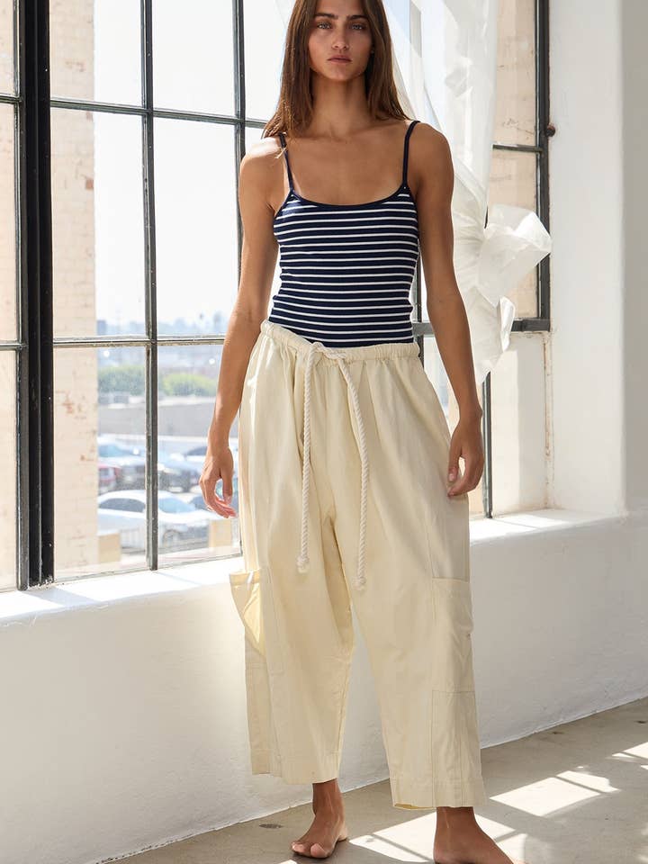 Dark sage IP5525 Drawstring Detail Billowy Harem Style Pants for wholesale on Faire