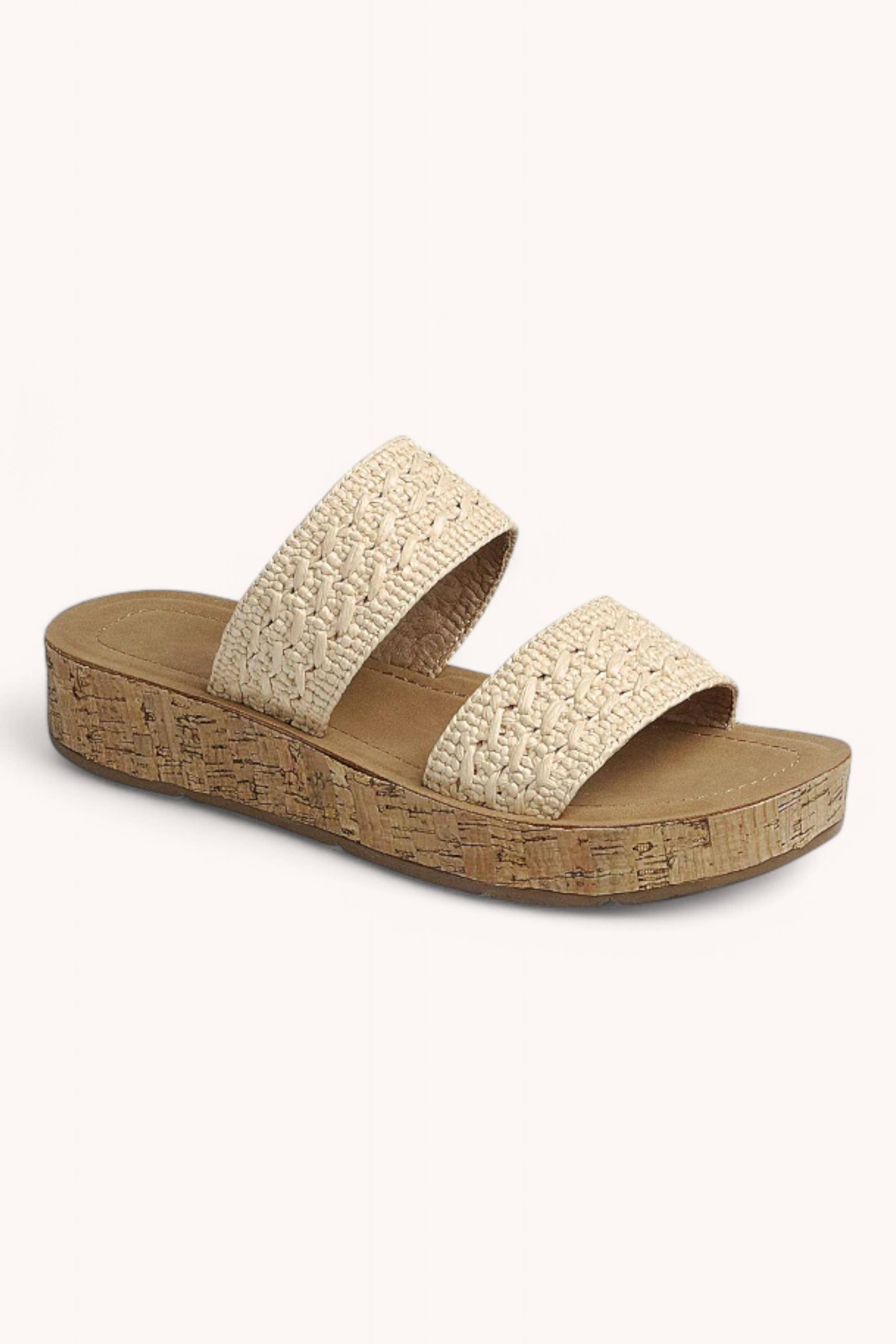CCOCCI – wholesale Sandals – Women's – RUSTIC-46 RAFFIA WOVEN BOLD DOUBLE STRAP SANDALS6