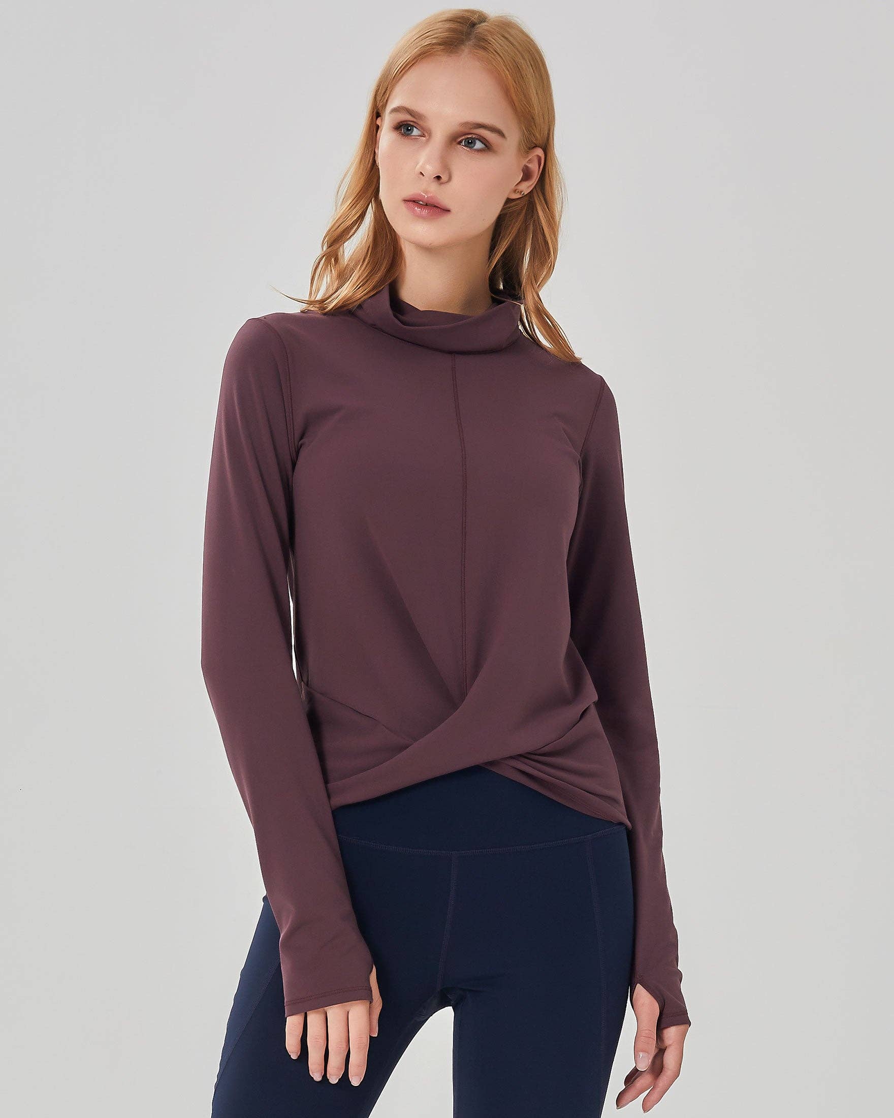 Rebody - Wholesale Athletic Top - Women's - Turtle- Cowl Neck Coziplex™ Long Sleeve2