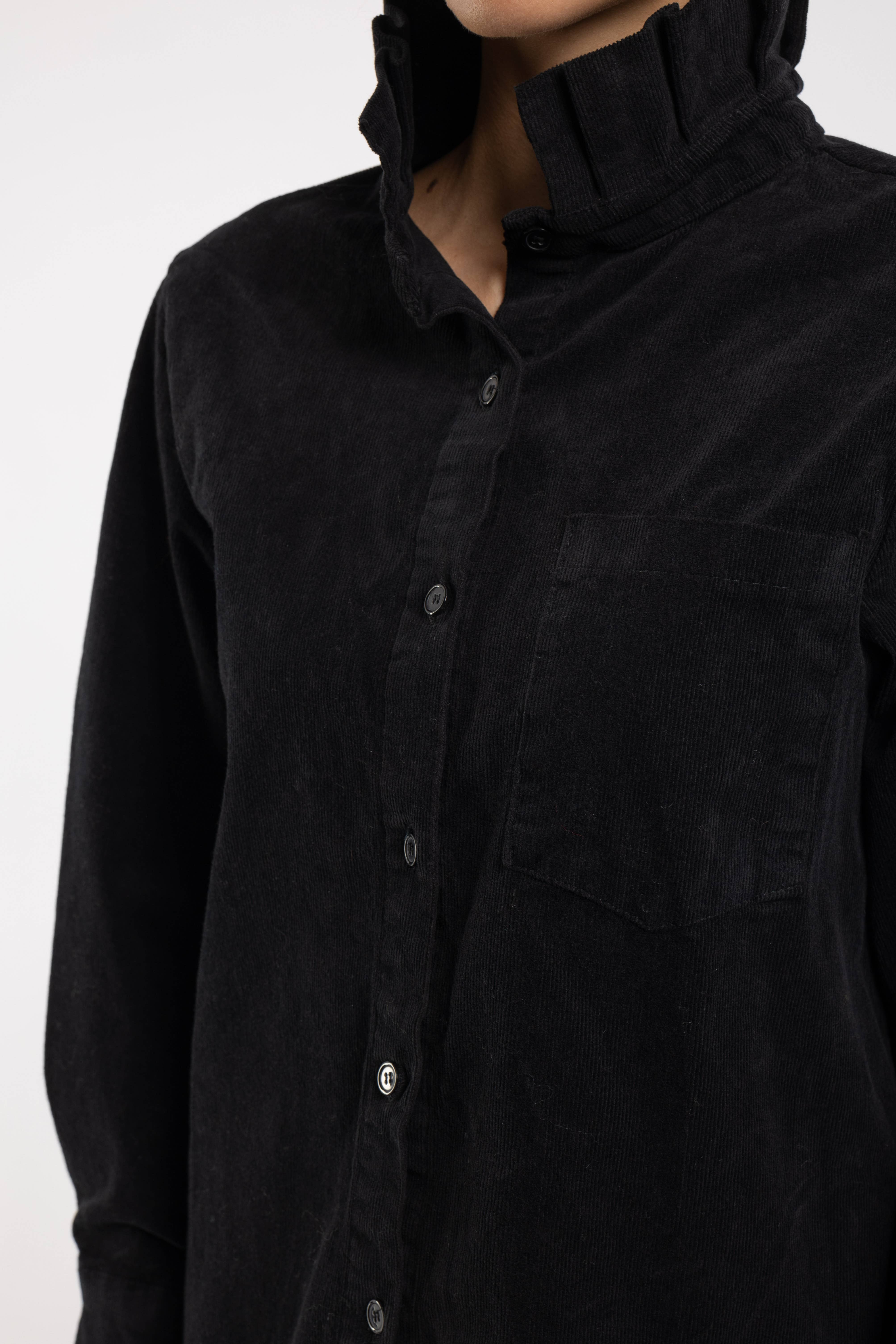 Pépouz' Paris - Wholesale Button Down Shirt - Women's - Corduroy shirt with ruffled collar PC255218