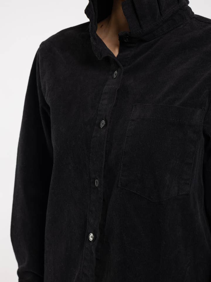 Pépouz' Paris - Wholesale Button Down Shirt - Women's - Corduroy shirt with ruffled collar PC255218