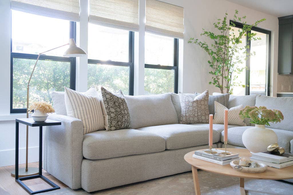 Linen & James - Wholesale Throw Pillow Cover - Bowen | Soft Brown Floral Handblock Pillow Cover5