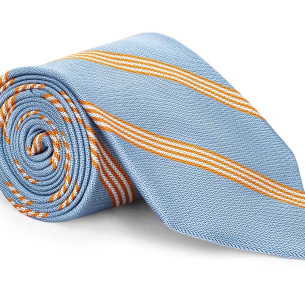 Decker blauwe stropdas met strepen voor wholesale door Mountain & Sackett