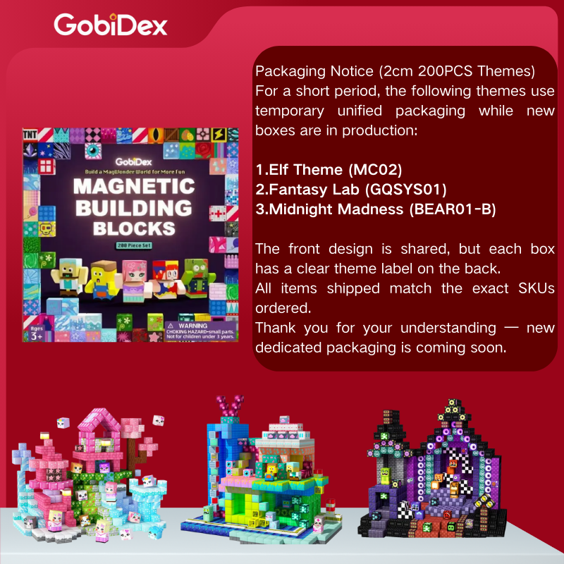 GobiDex - Wholesale Building Set - Kids - 2cm-200PCS  Midnight Madness Magnetic Building Blocks1