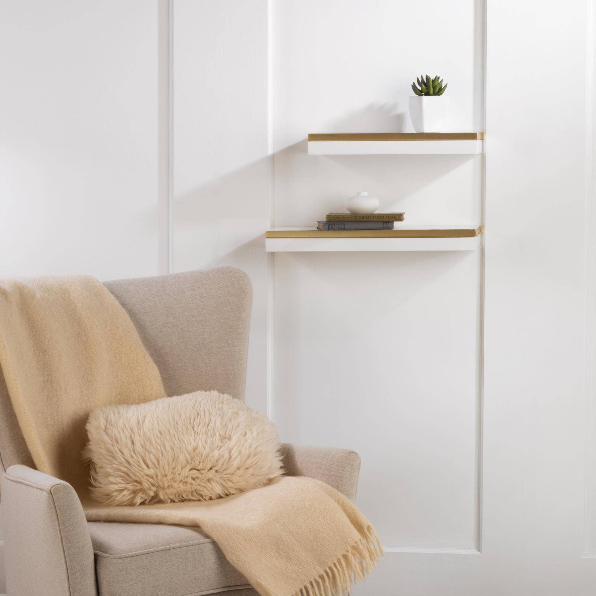 Tripar International - Vendita all'ingrosso Mensole da parete - Set di 2 mensole a parete sospese in legno4