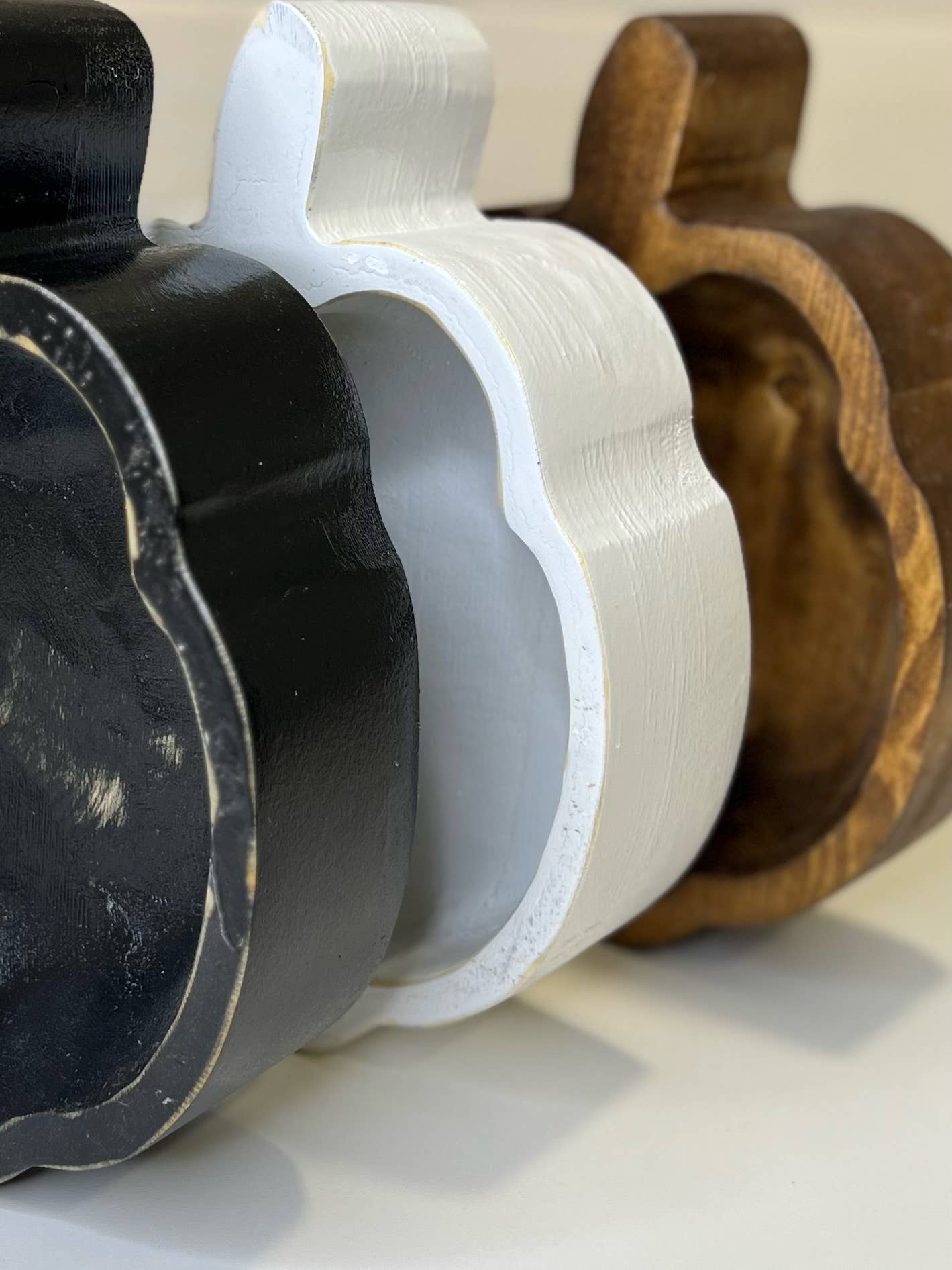 Wood Bowl Candle Supply - Wholesale Candle Holder - Pumpkin Farmhouse Safe Candle Ready Rustic Wood Dough Bowls11