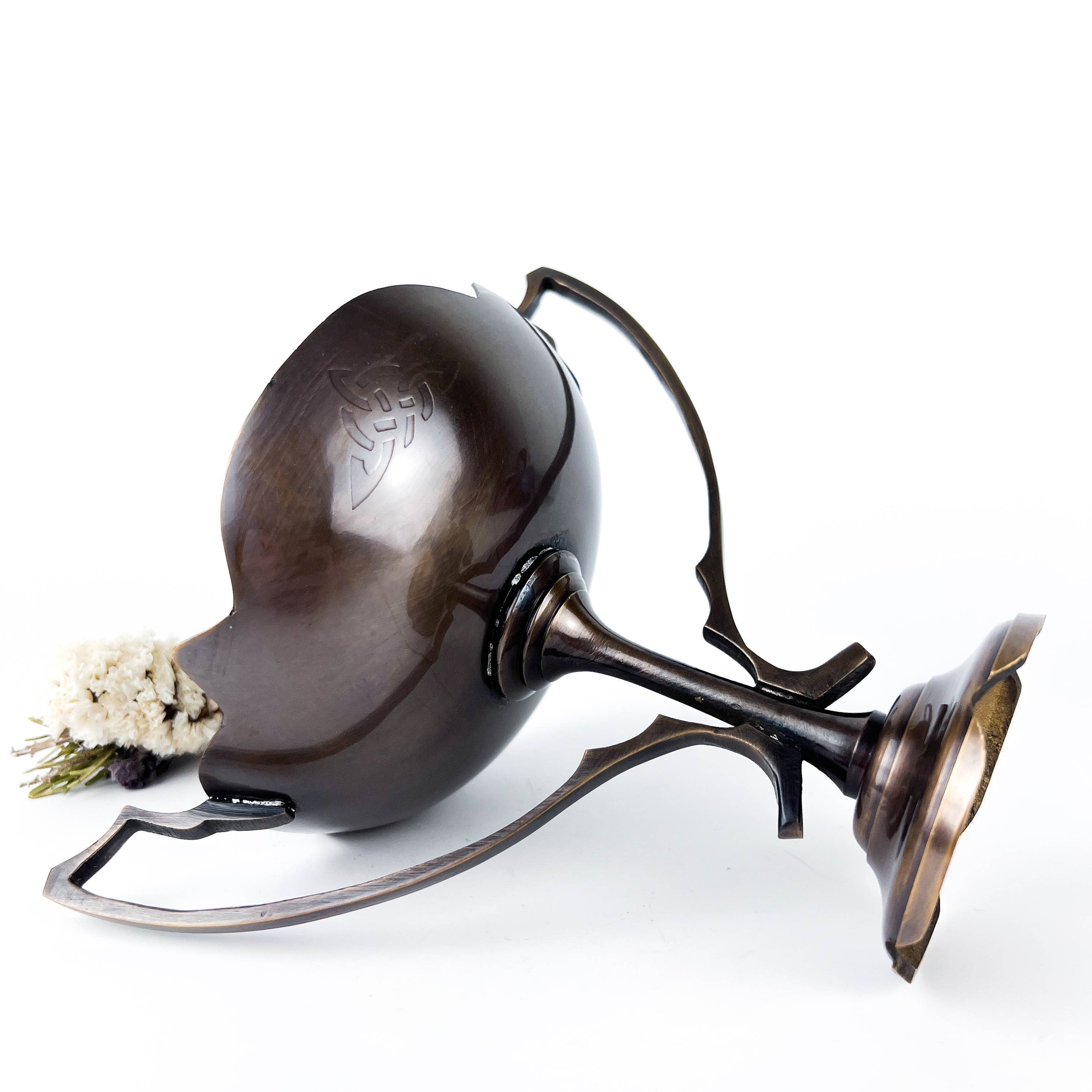 GREENROOTS USA LLC - Wholesale Incense Holder - Triquetra Egyptian Lotus Burner/Smudge Pot 5.5 X5.5 X 7.5"7