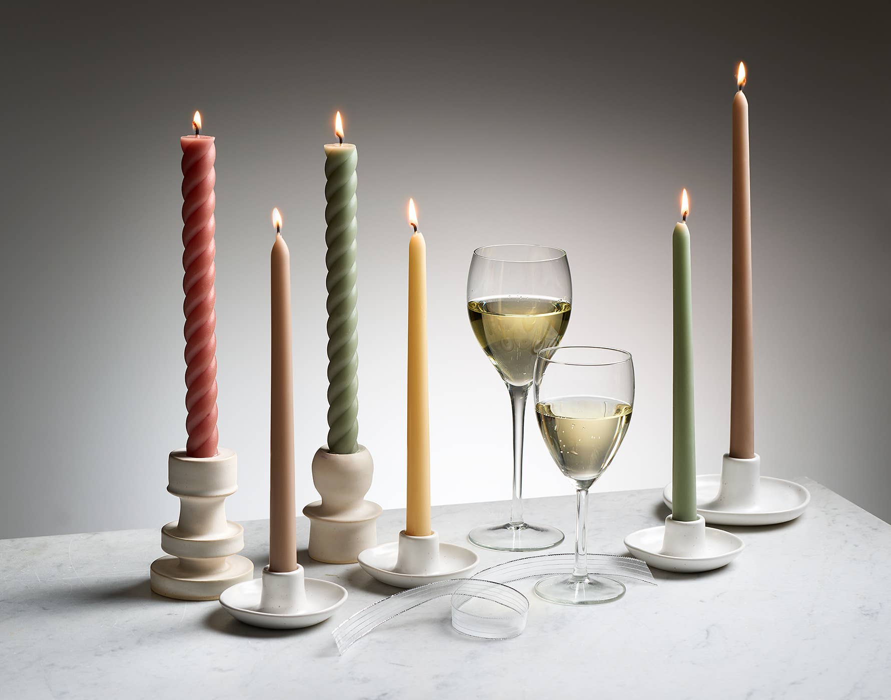Greentree Home Candle - Vente Bougies/bougeoirs coniques - Collection de mariage - Chandelles torsadées de 25 cm1