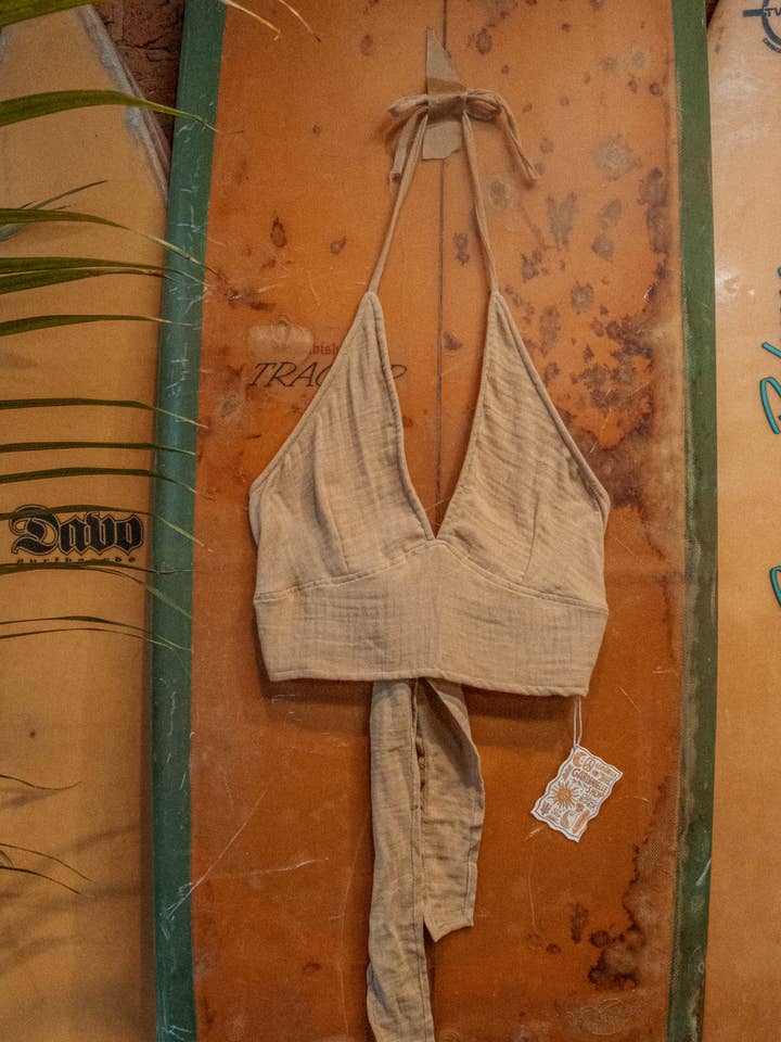 Gardenbelle Shop - Wholesale Bralette - Women's - Organic Cotton Bamboo Bralette, Beachy Tie Back Cozy Bra Top