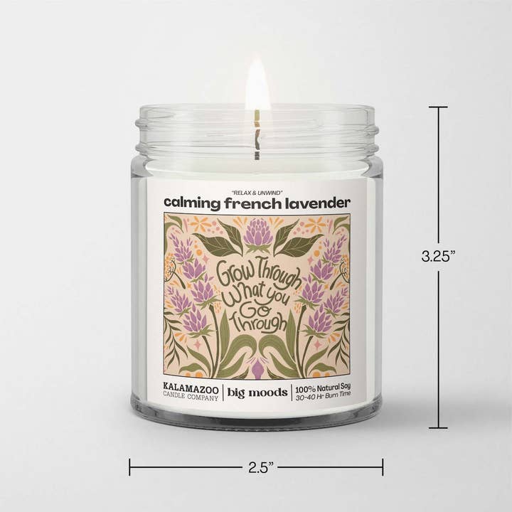 Big Moods - Wholesale Jar/Filled Candle - "Grow Through" Calming French Lavender - Luxury Soy Candle2