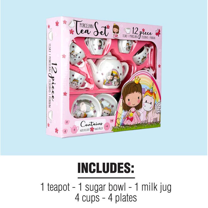 Barbo Toys - Wholesale Toy Feeding Set - Kids - Lillie & Ellie - Porcelain Tea Set 6