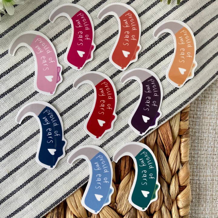 Hearing Aid "Proud Of My Ears" Sticker | Multiple Colors for wholesale by Raydiant Goods